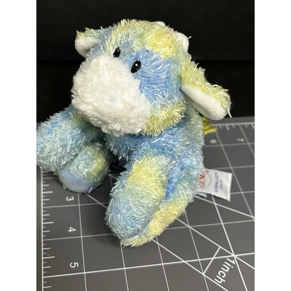 Baby Gund Sprinkles Hippo Soft Plush Rattle Toy Pastel Blue Yellow Lamb 58179